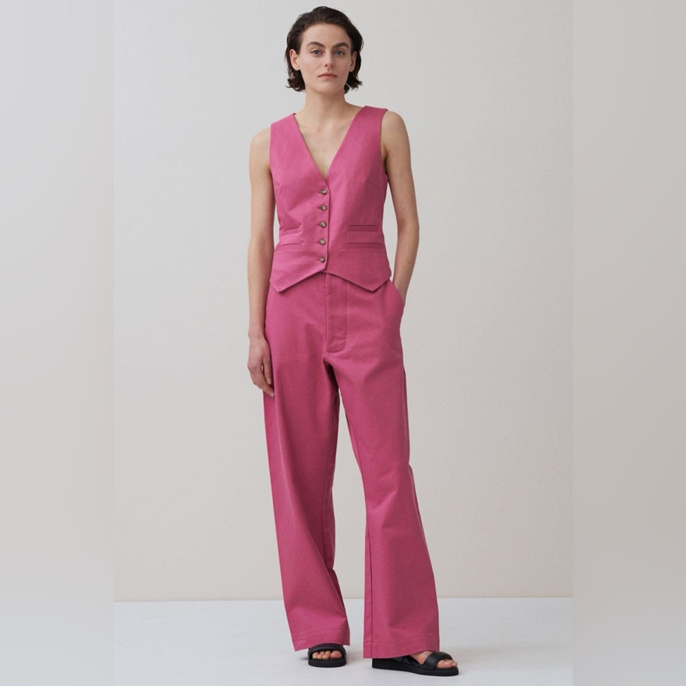 RIKA STUDIOS Fay Vest + Rowan Pants SUIT SET in Dusty Strawberry Pink